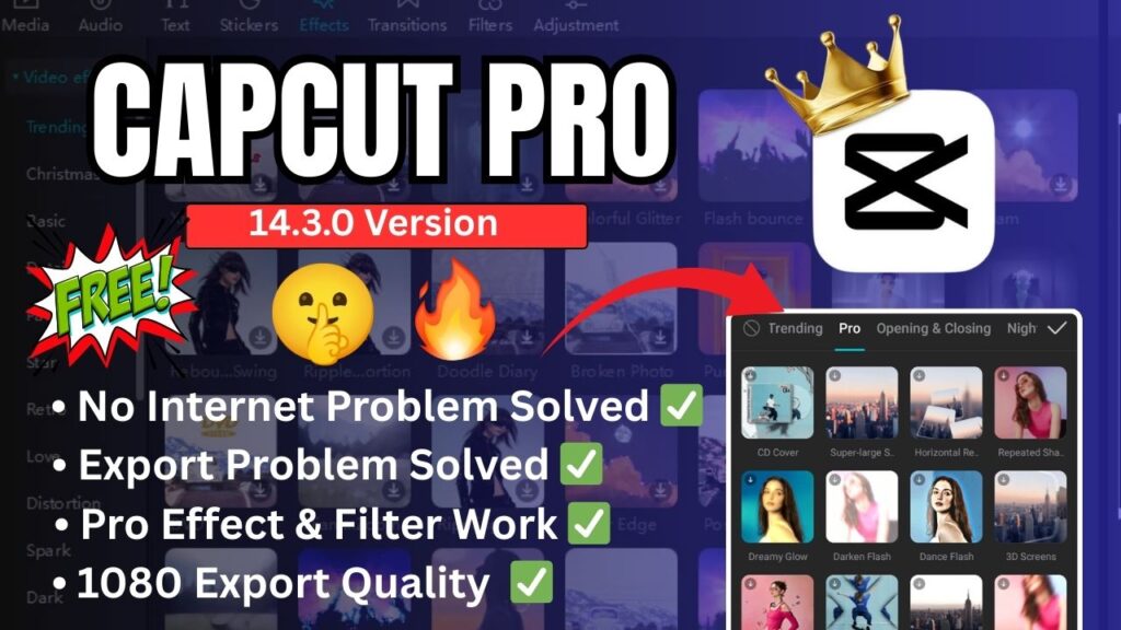 CapCut Pro [14.3.0 MOD APK]: All Premium Features Unlocked | No Network Connection Issues in 2025