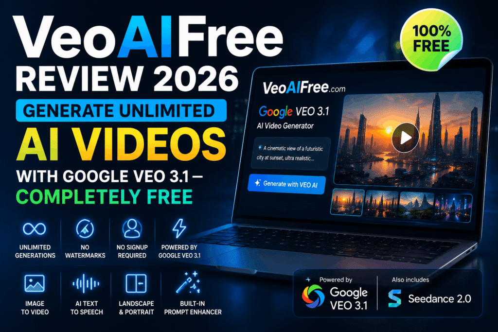 VeoAIFree Review 2026: Generate Unlimited AI Videos with Google VEO 3.1 — Completely Free Unlimited AI Videos with Google VEO 3.1