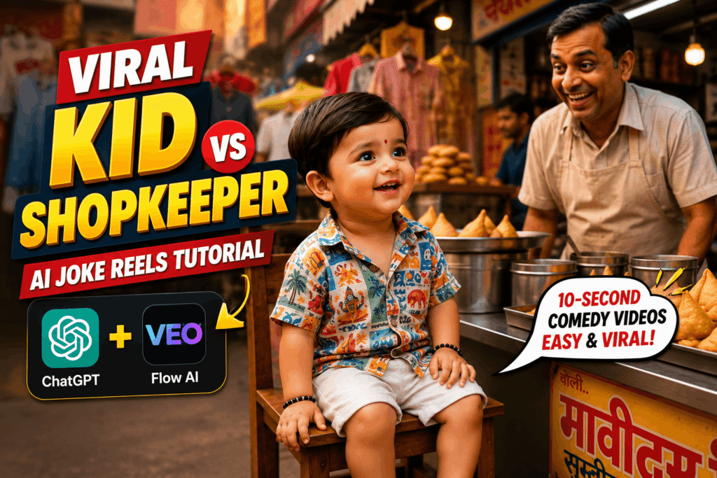 Viral Kid vs Shopkeeper AI Joke Reels Tutorial: Create 10-Second Comedy Videos Using ChatGPT & Flow AI (2026) Viral Kid vs Shopkeeper AI Joke Reels Tutorial Create 10-Second Comedy Videos Using ChatGPT & Flow AI (2026)