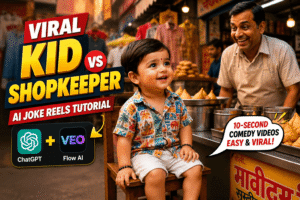 Viral Kid vs Shopkeeper AI Joke Reels Tutorial: Create 10-Second Comedy Videos Using ChatGPT & Flow AI (2026) Viral Kid vs Shopkeeper AI Joke Reels Tutorial Create 10-Second Comedy Videos Using ChatGPT & Flow AI (2026)